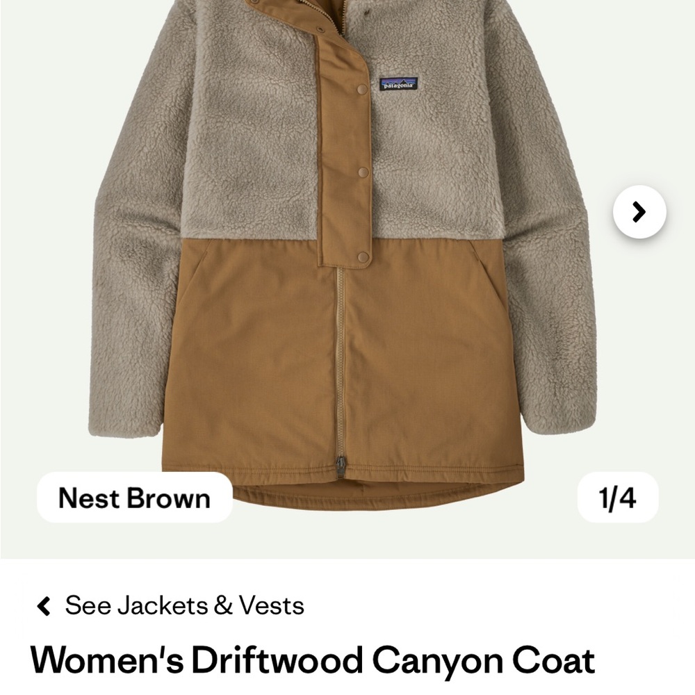 Patagonia Women's Driftwood Canyon Coat - Nest Brown & Beige